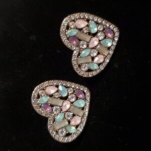365◼️Heart-Shaped Multicolor Crystal Earrings